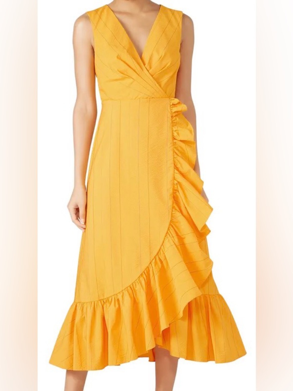 Sachin & Babi Holly Dress /Sleeveless/ Ruffled/Mango Gold: Size 8